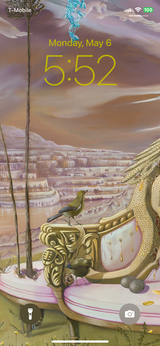 Ornamentum Cell Phone Wallpaper scaled for most smart phones, "Herxing", detail, (Te Tarata and Korimako), 2021`.