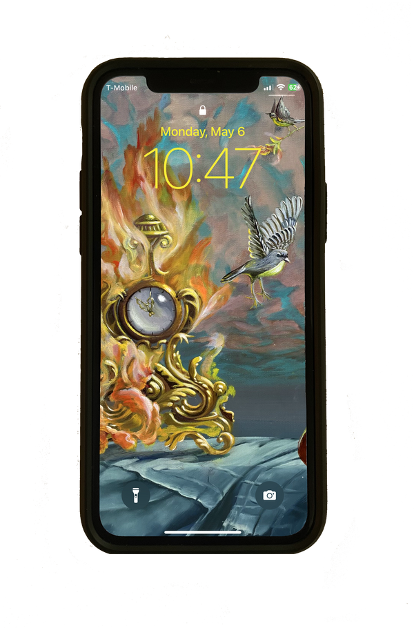 Ornamentum Cell Phone Wallpaper, scaled for most smart phones, "Bird of Fire" (detail)