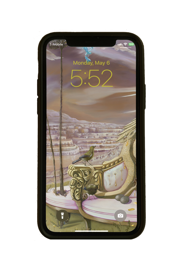 Ornamentum Cell Phone Wallpaper scaled for most smart phones, "Herxing", detail, (Te Tarata and Korimako), 2021`.